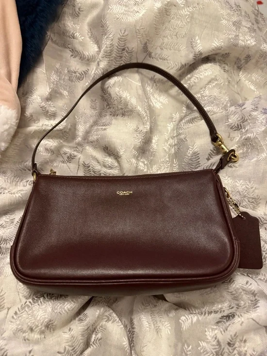 Coach Plaza Bag Black Currant Leather Shoulder Bag Rare Color 🍇🍷 - Picture 1 of 6
